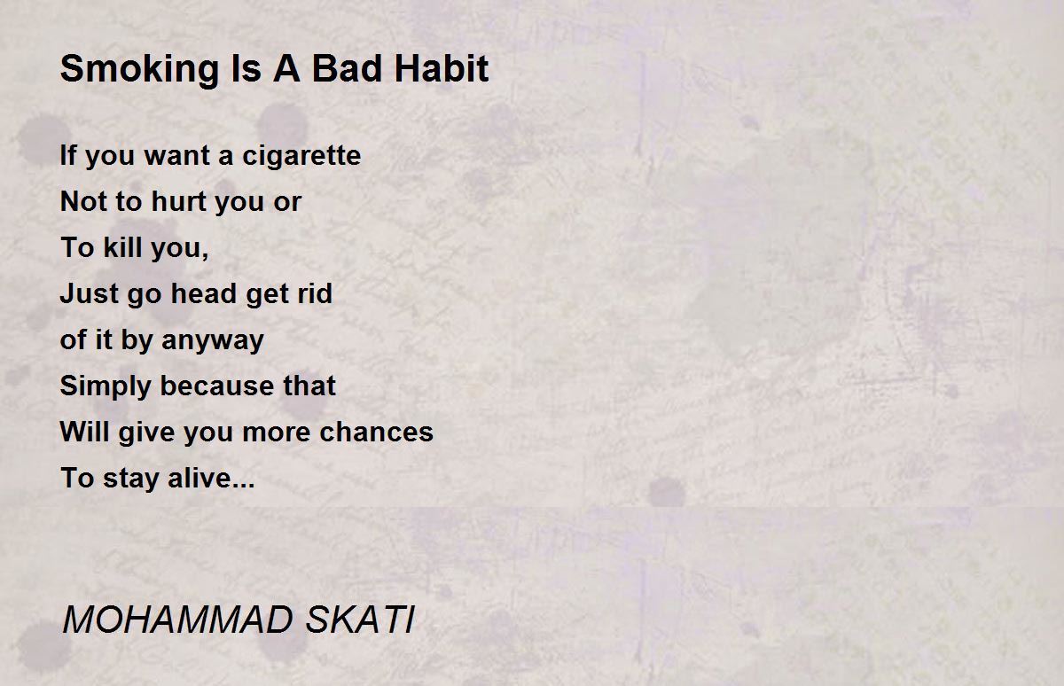 smoking is a bad habit