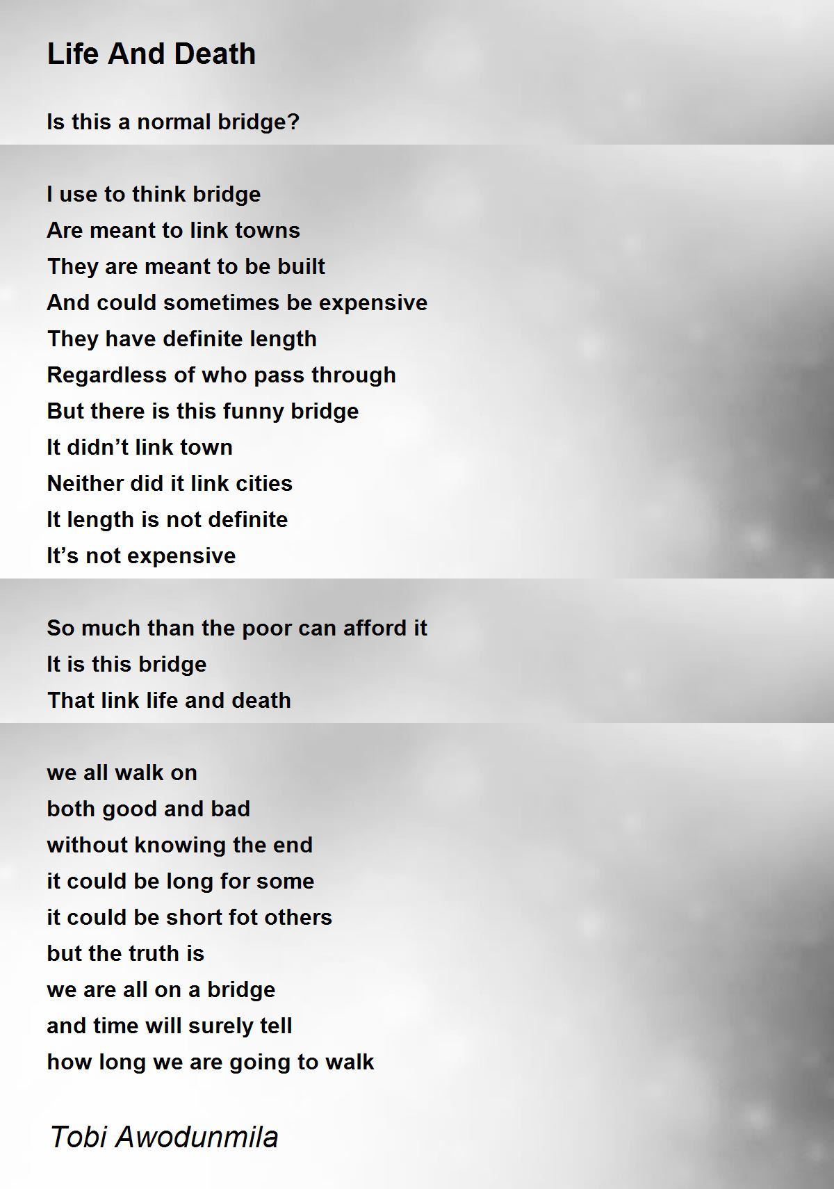 Life And Death - Life And Death Poem by Tobi Awodunmila