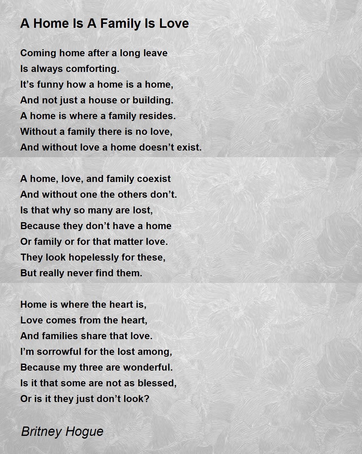 Family Is Love Poem By Britney Hogue