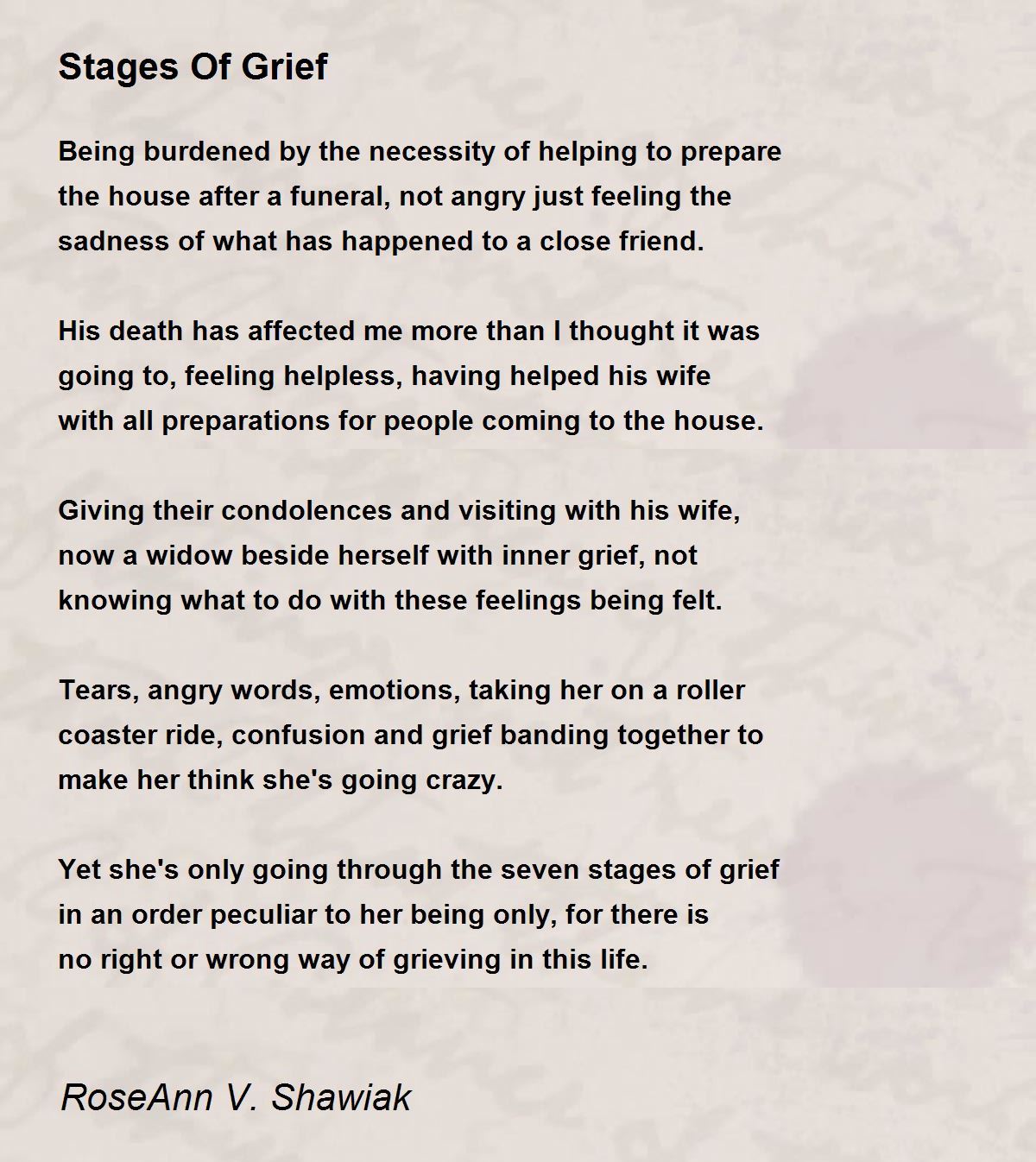 5 stages of grief poem