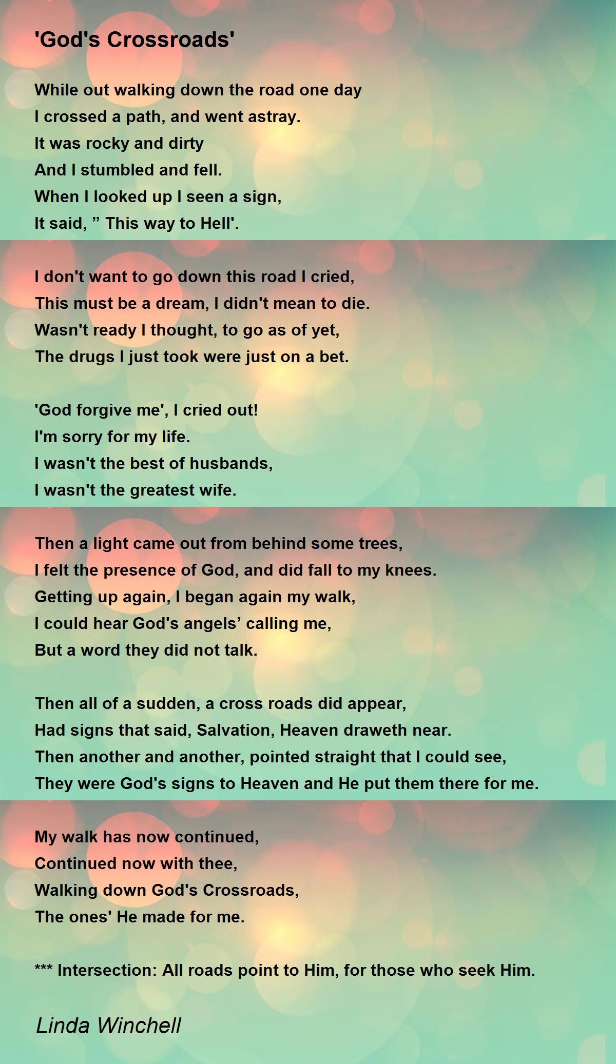 God's Crossroads' - 'God's Crossroads' Poem by Linda Winchell