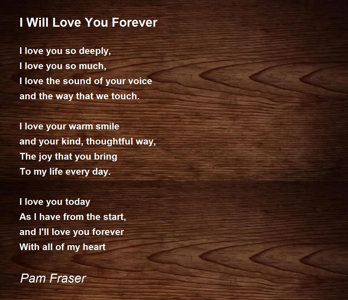 I Will Love You Forever Poem