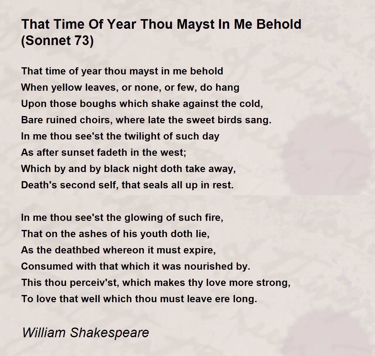 that time of year william shakespeare