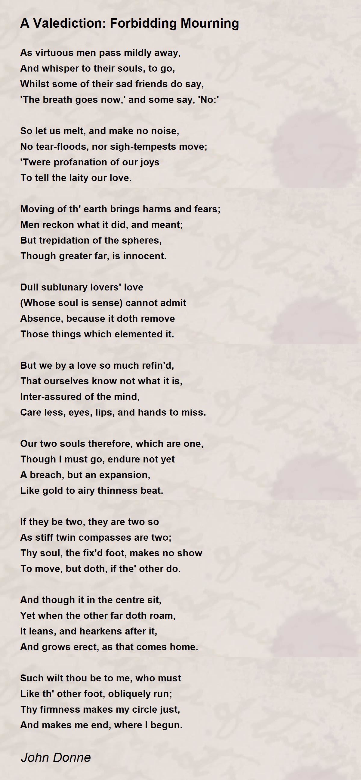 john donne poem a valediction forbidding mourning