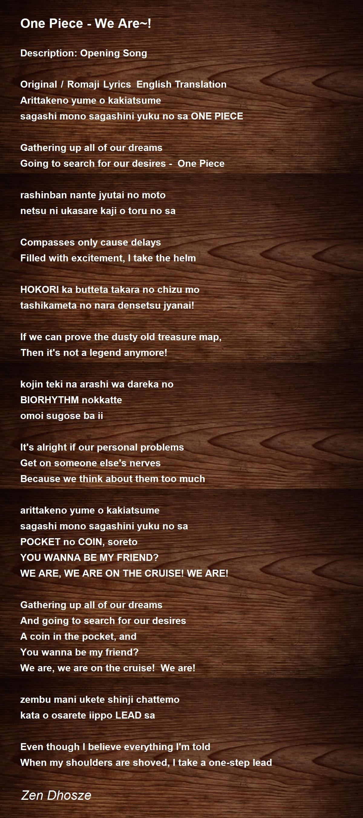 One Piece - A To Z - One Piece - A To Z Poem by Zen Dhosze