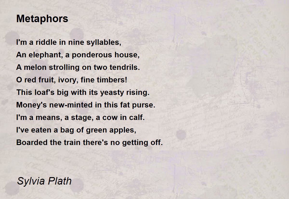 Metaphors Poem By Sylvia Plath