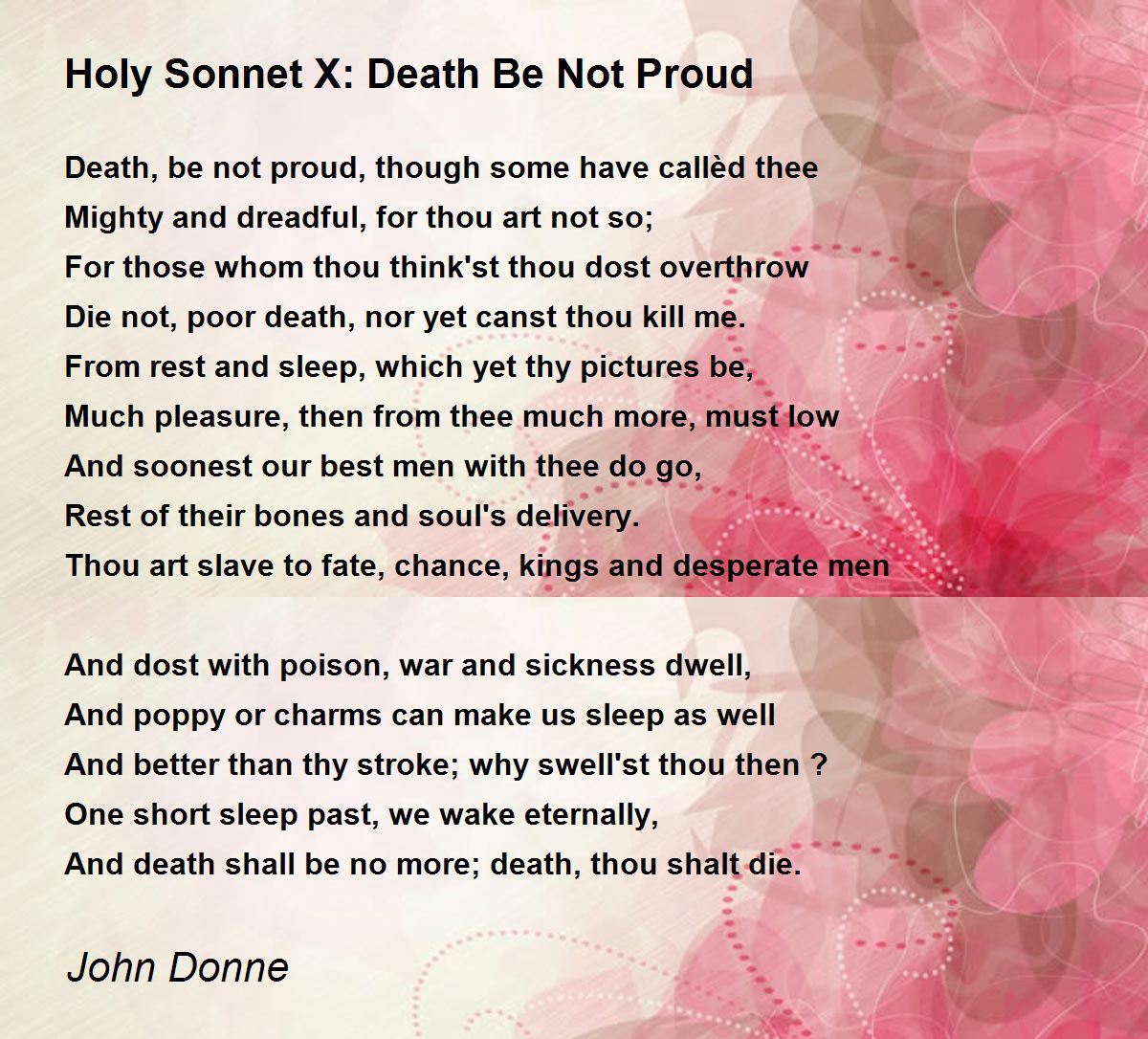 what type of poem is death be not proud