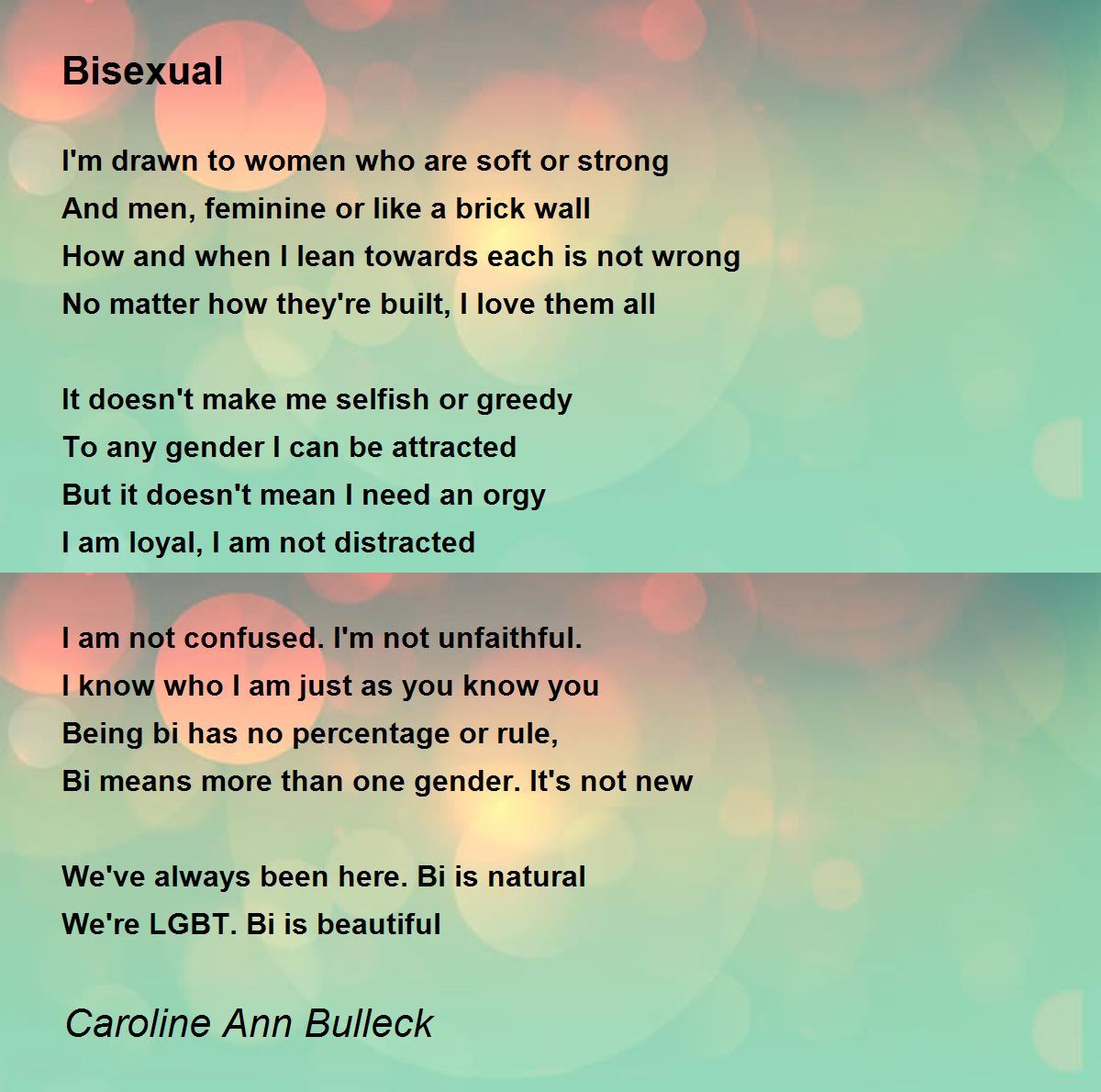 Bisexual - Bisexual Poem by Caroline Bulleck