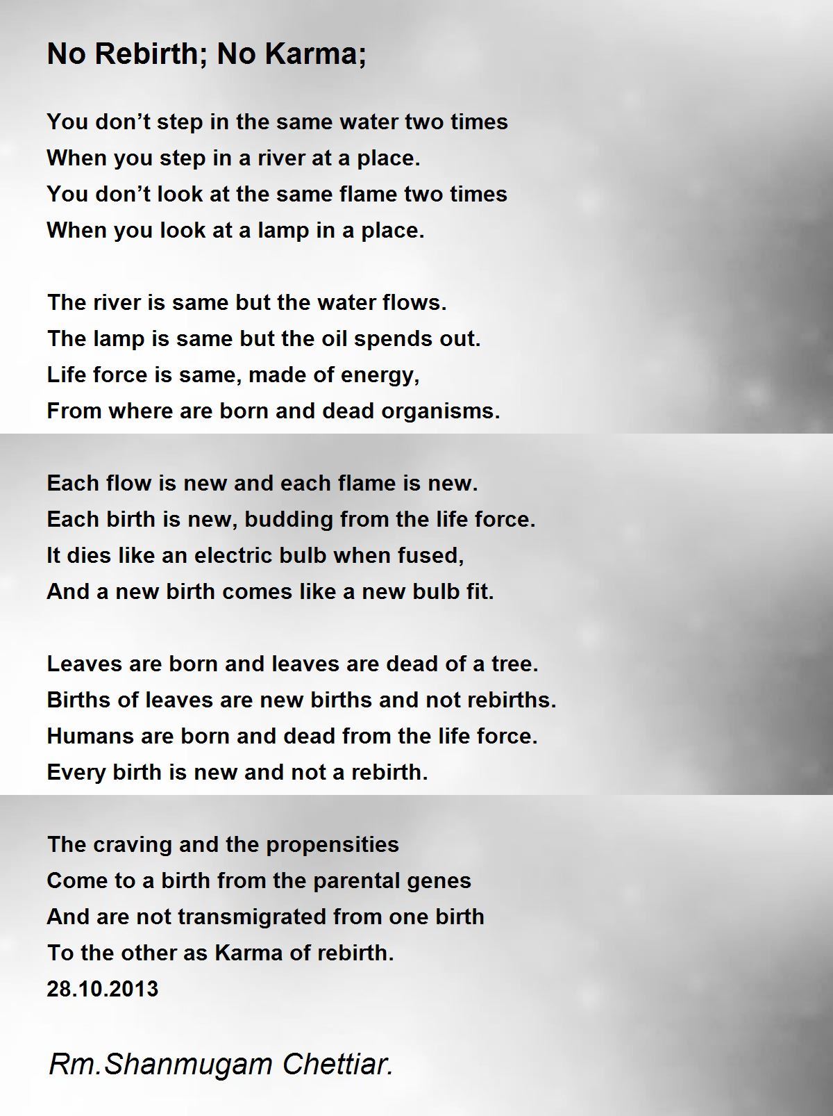 Rebirths - Rebirths Poem by Rm. Shanmugam Chettiar