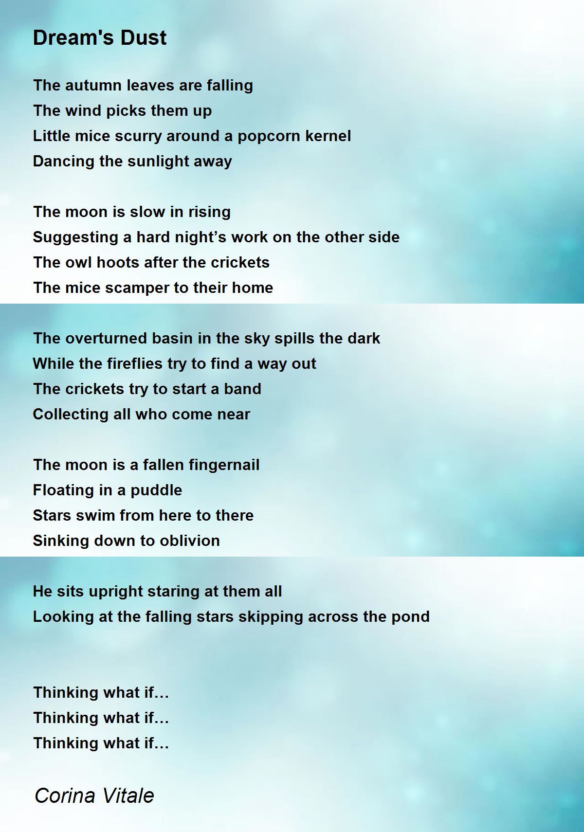 Dream's Dust - Dream's Dust Poem by Corina Vitale