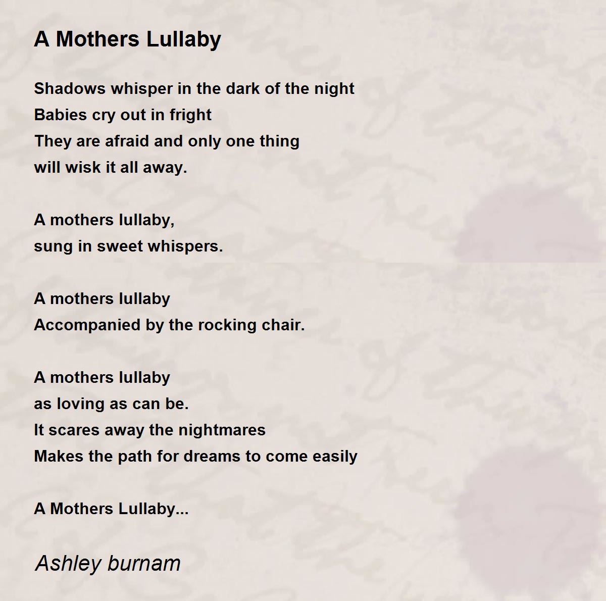 A mothers lullaby