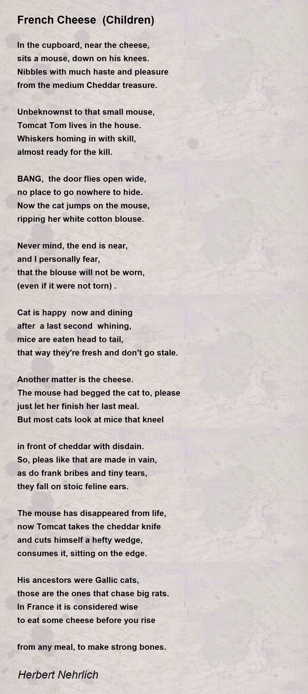 French Cheese Children Poem