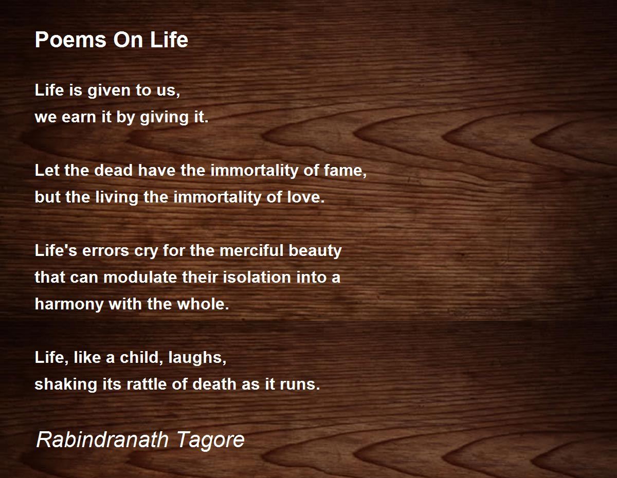 summary of the poem life
