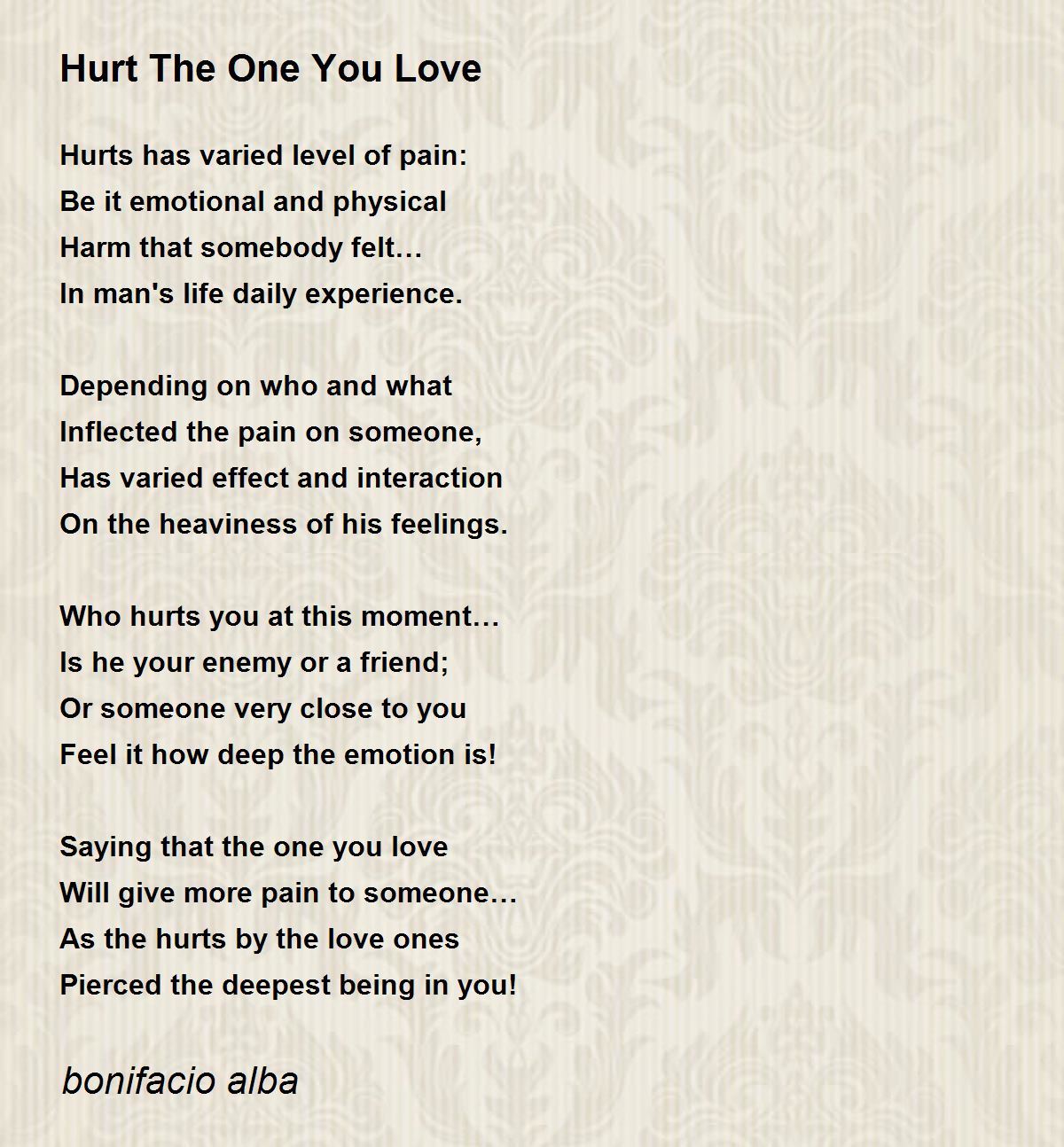 u hurt my feelings poem