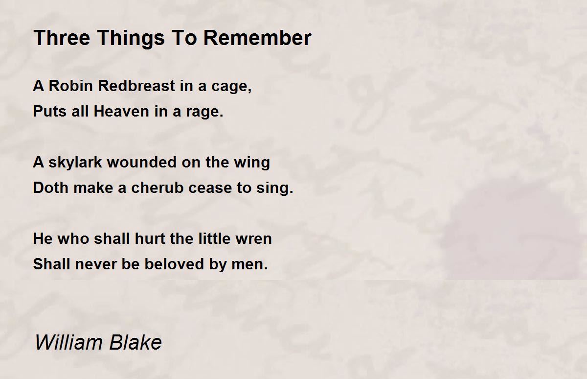 Remember Poem By William Blake