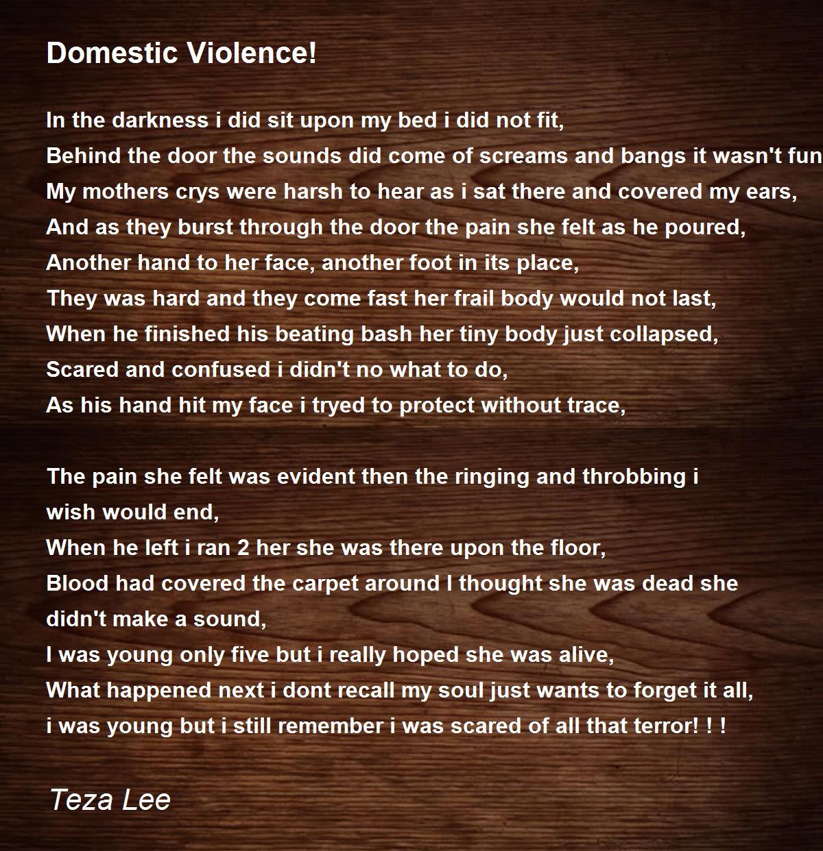 Domestic Violence Poem By Teza Lee