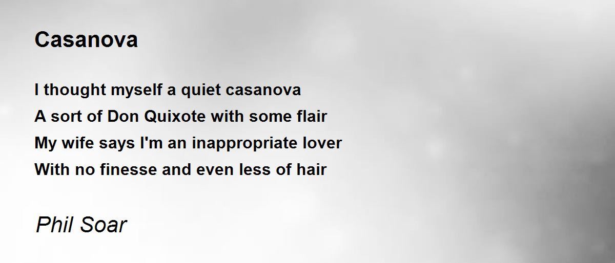 Casanova - Casanova Poem by Phil Soar