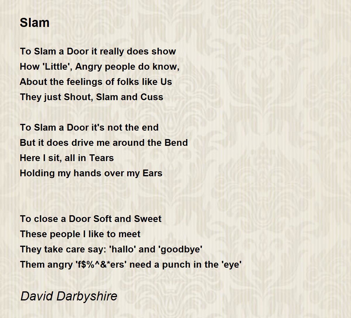 Slam Poem By David Darbyshire
