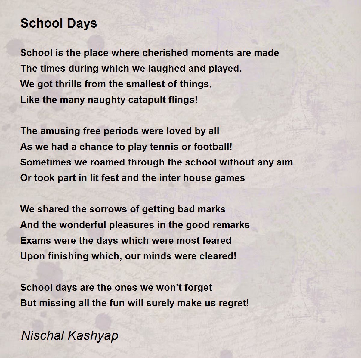 missing school life poems