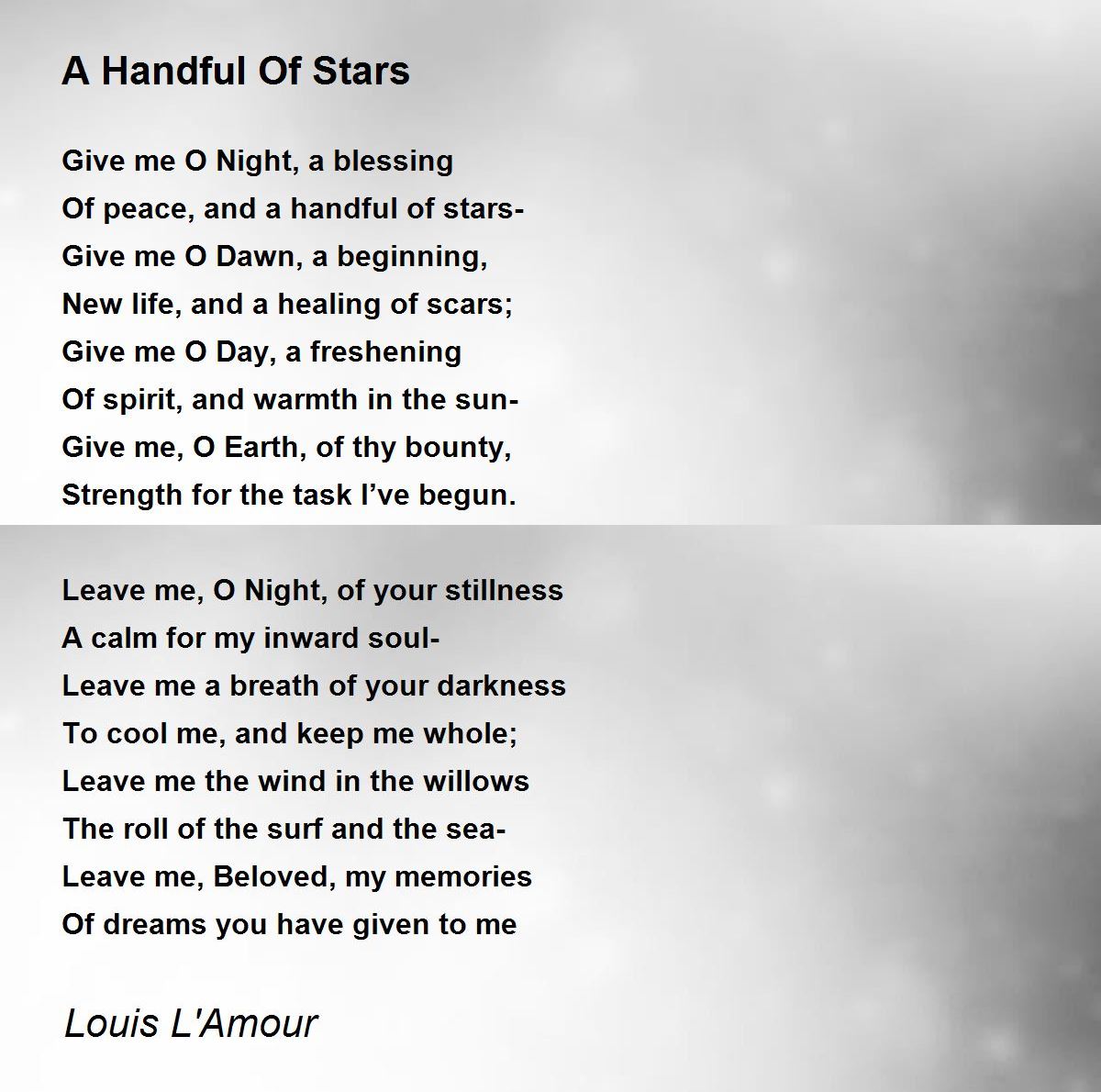 A Handful Of Stars - A Handful Of Stars Poem by Louis L'Amour