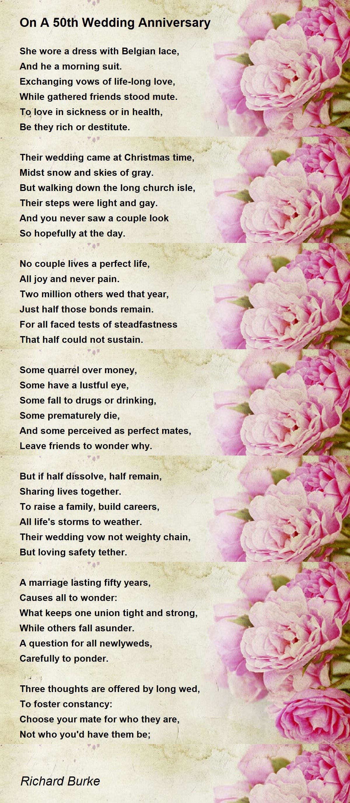 Golden Wedding Poem For Friends Sitedoct