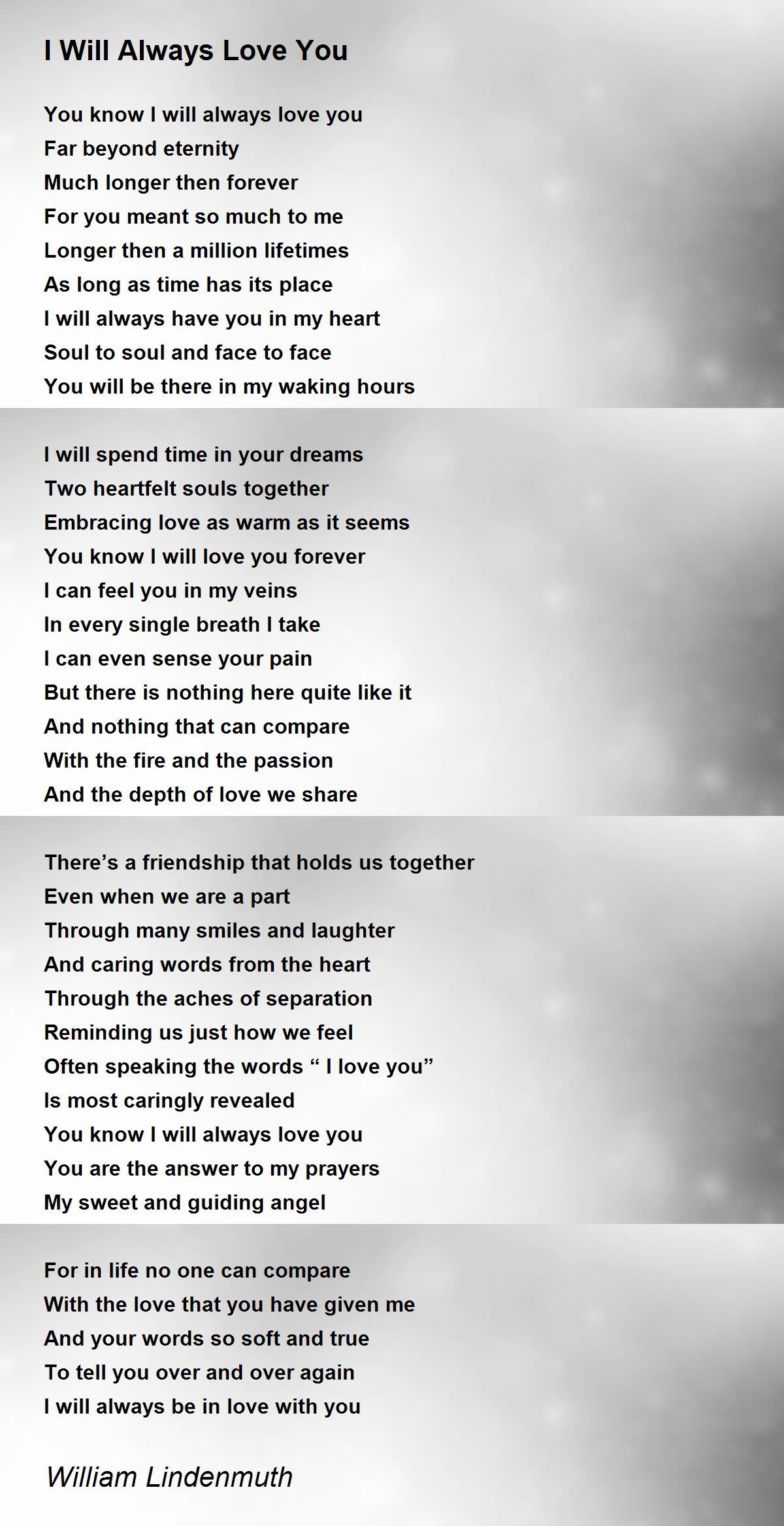 I Will Love You Forever And Always Poem | Sitedoct.org