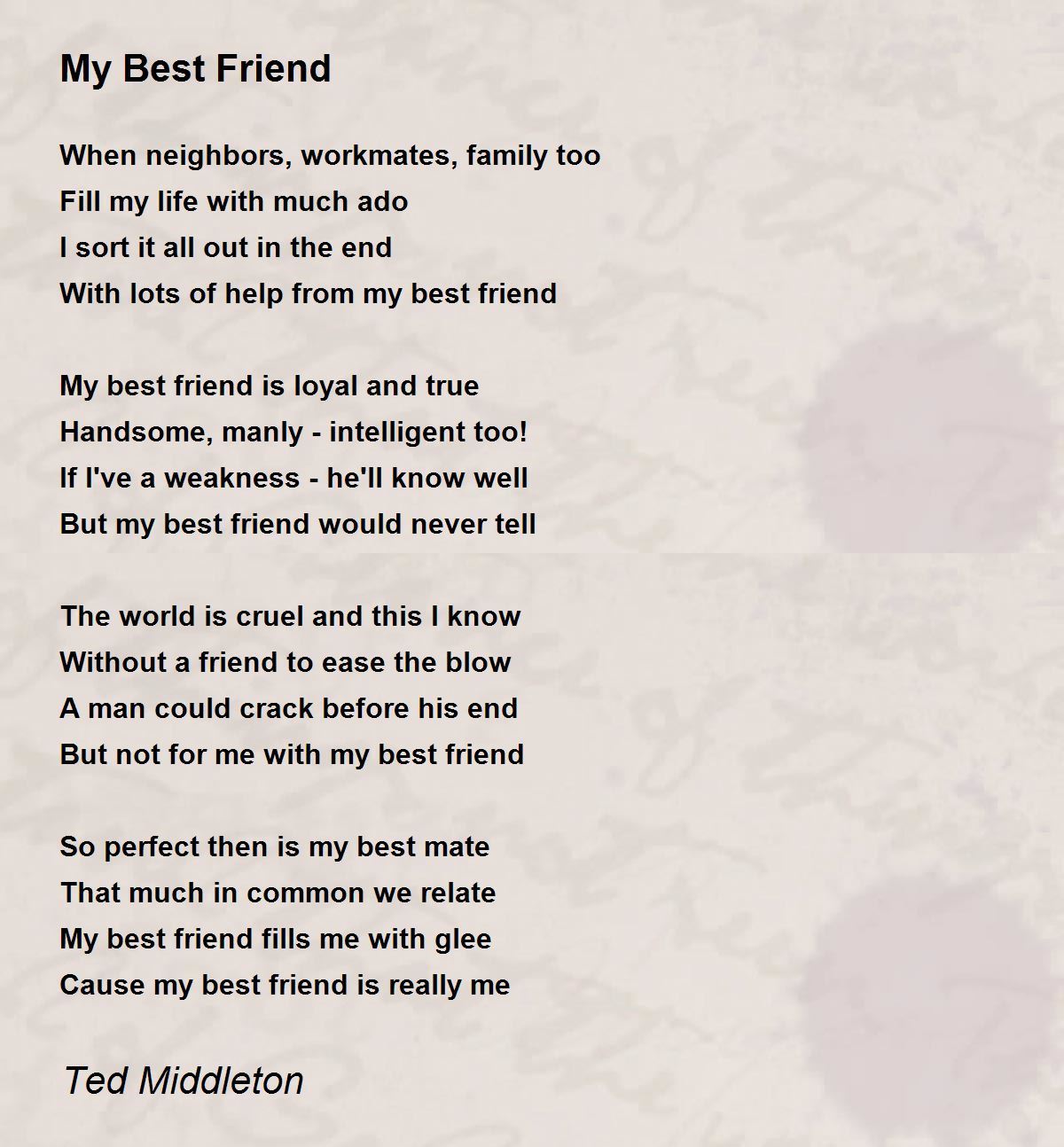 My Best Friend - My Best Friend Poem By Ted Middleton