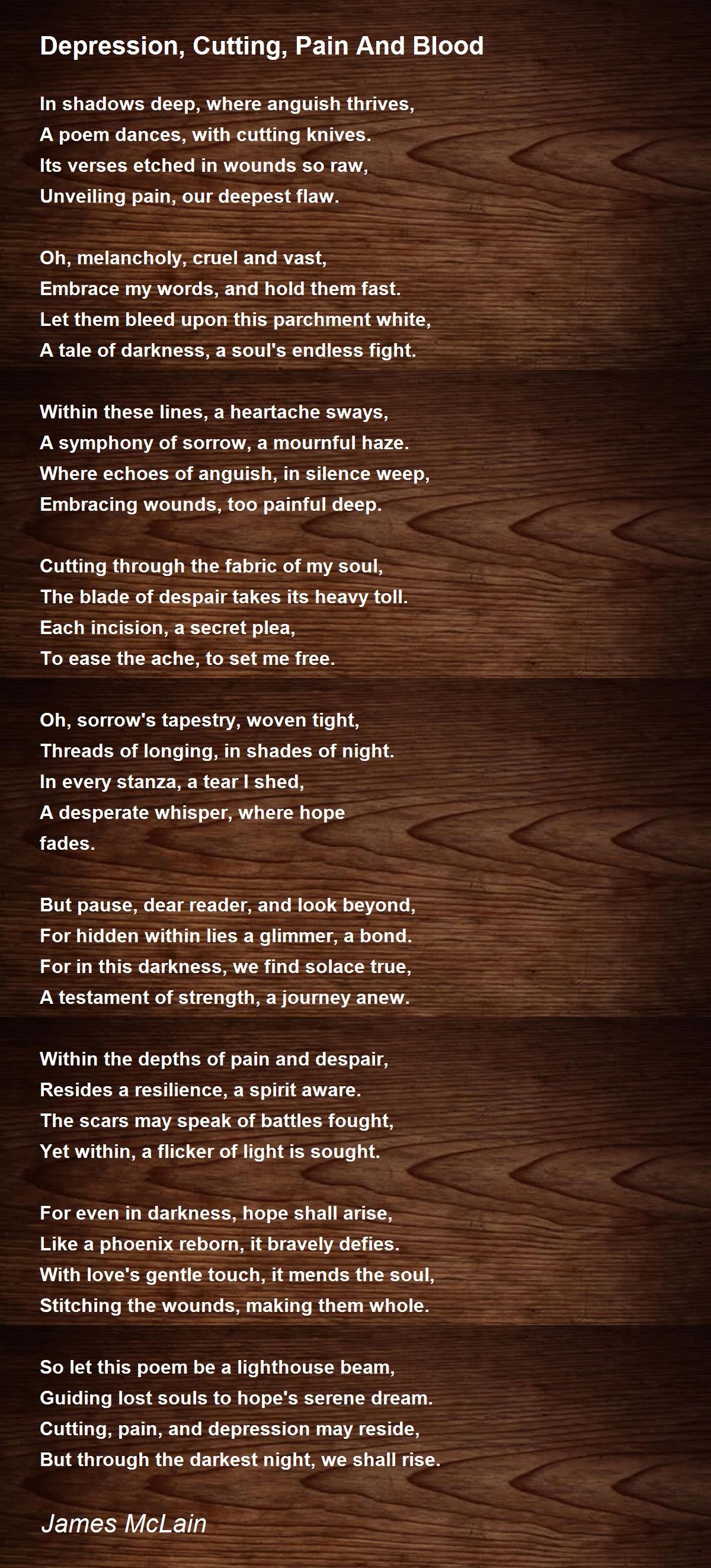 poems about cutting and depression