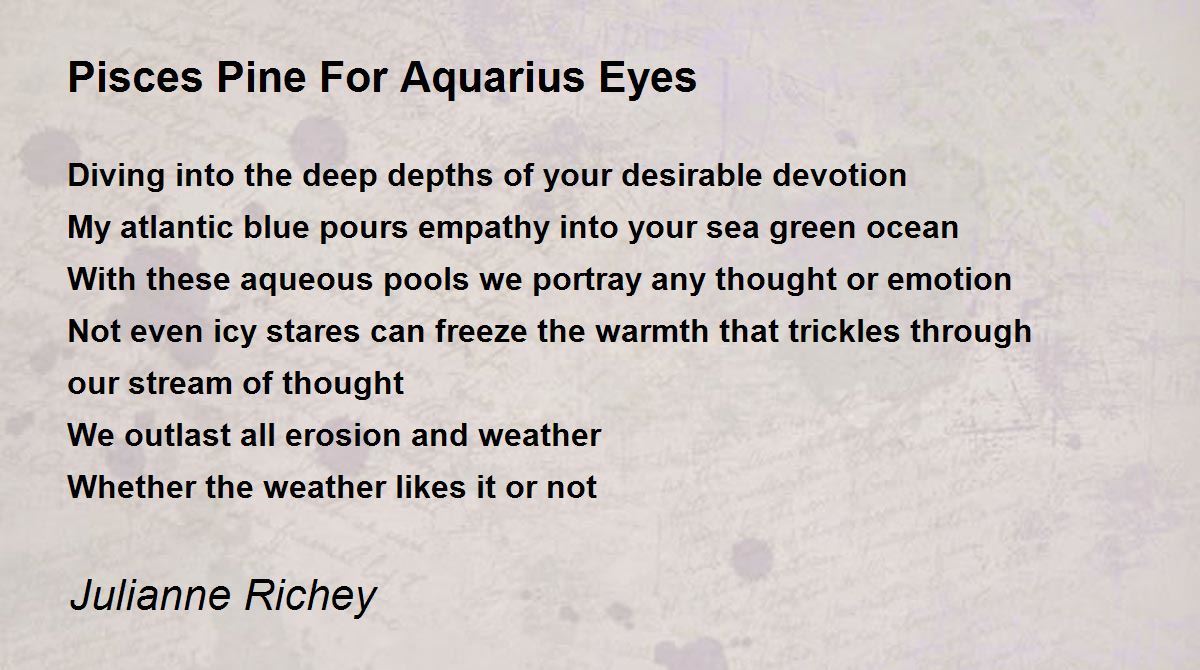 poems about aquarius