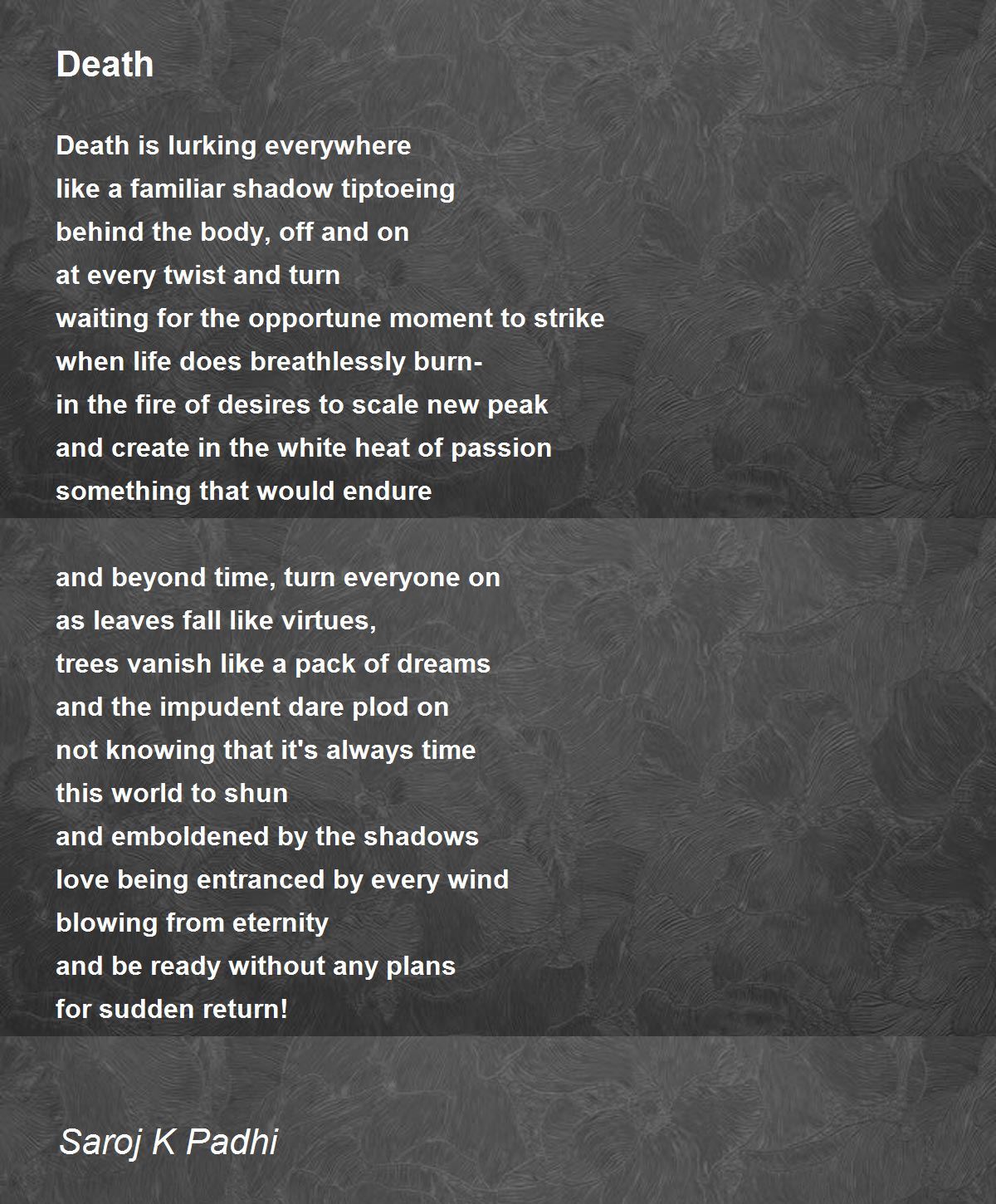 Death - Death Poem by Saroj Padhi