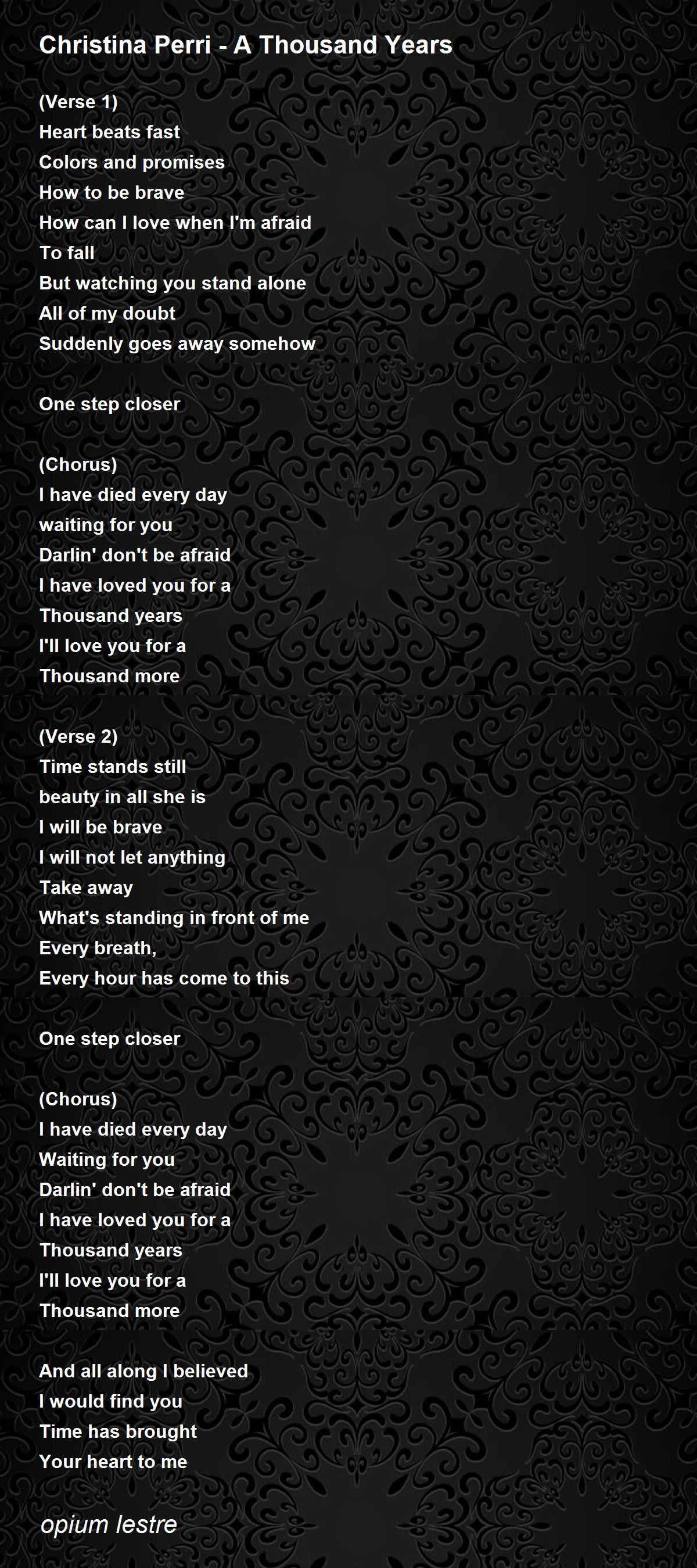 a thousand years lyrics