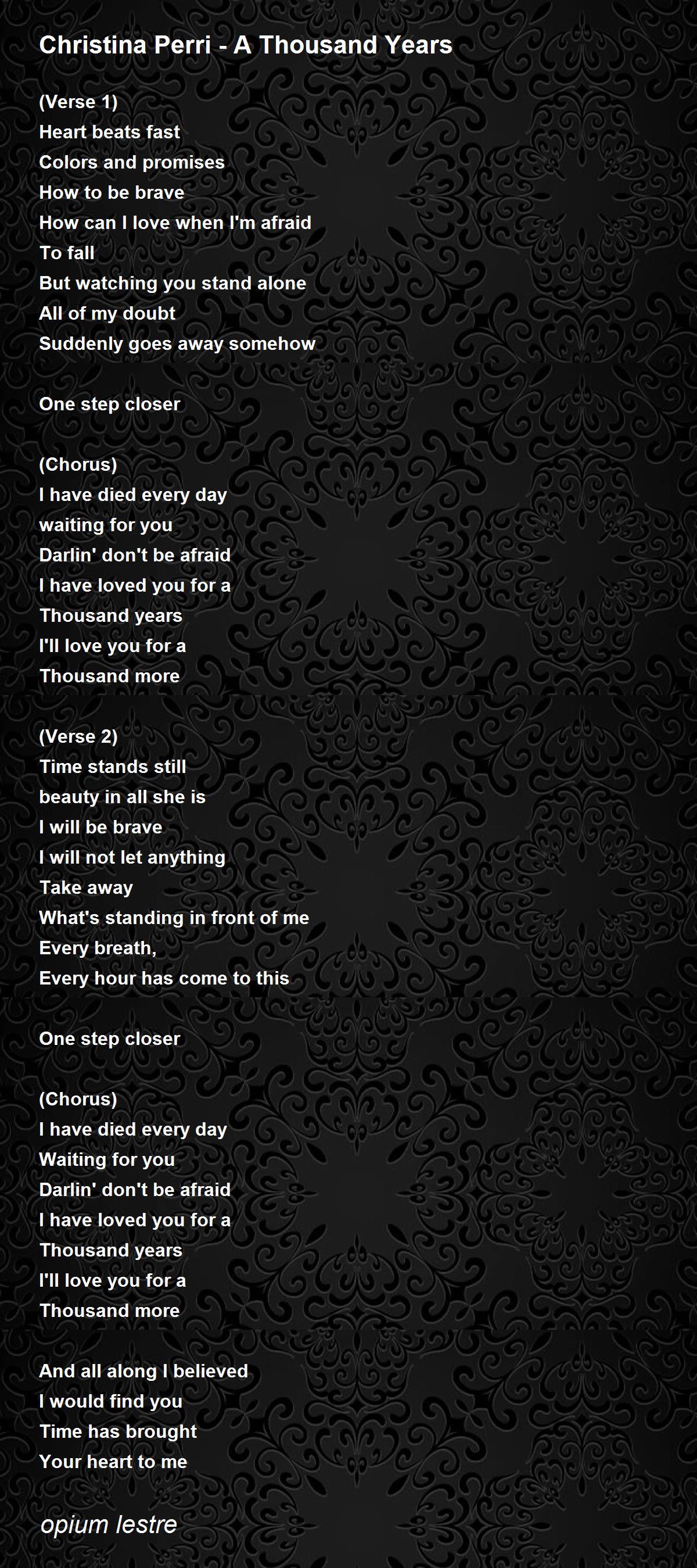 A thousand years Lyrics