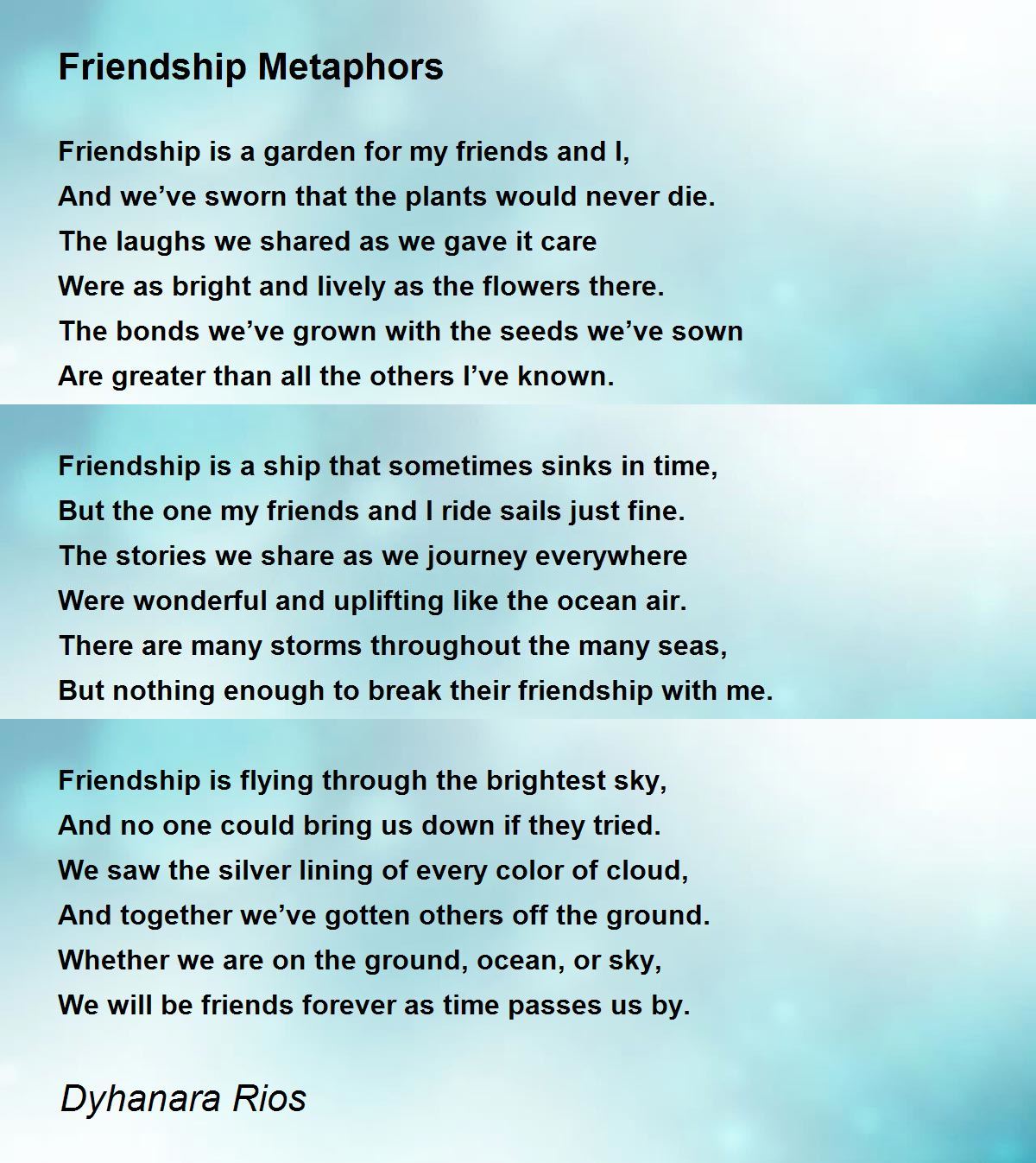 metaphors about friendship