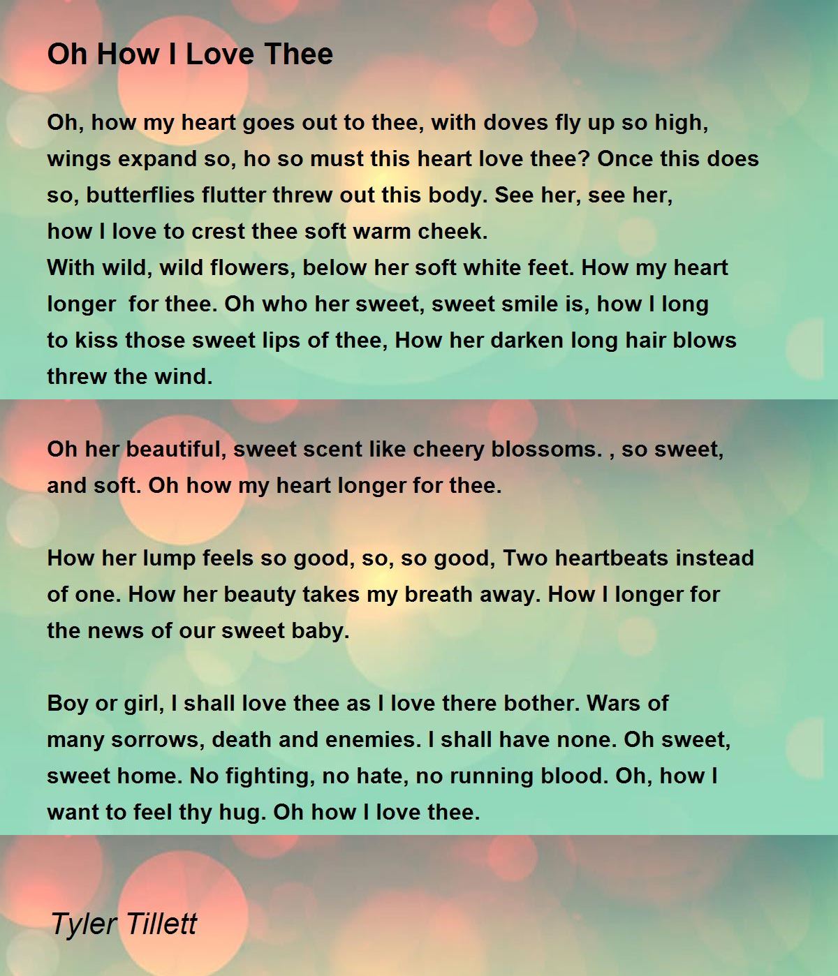 Oh, How I Love You - Oh, How I Love You Poem by S Holland