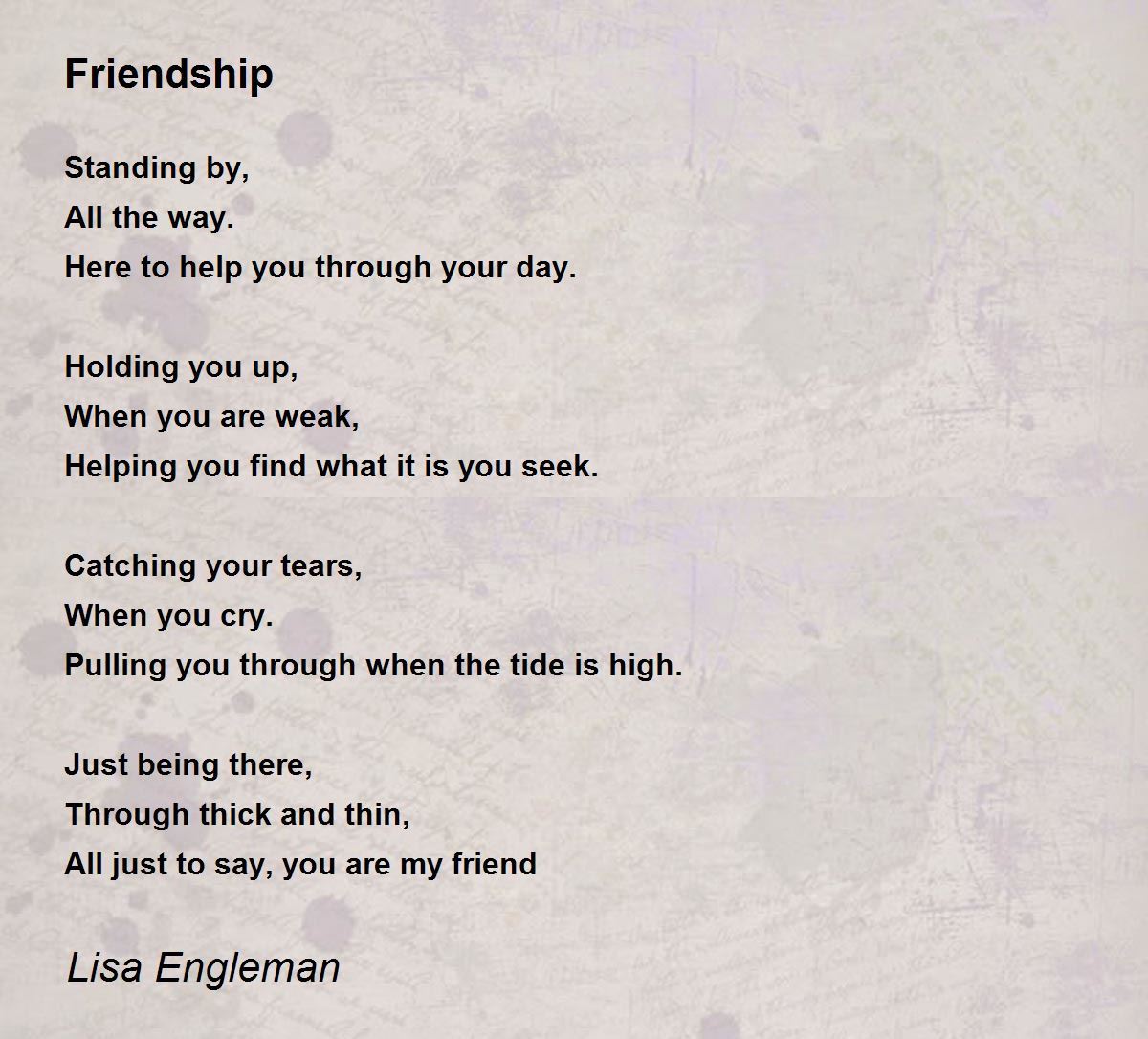 poem friendship short