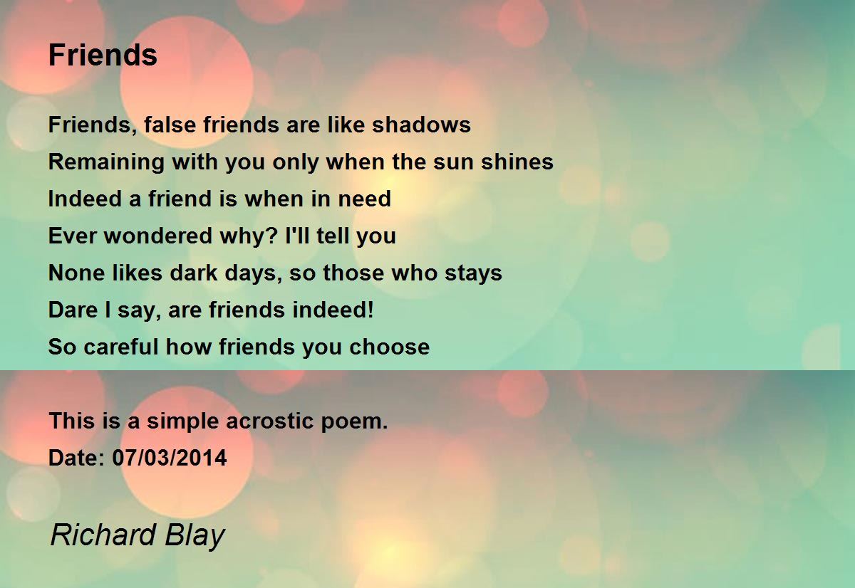 nice poems for friends
