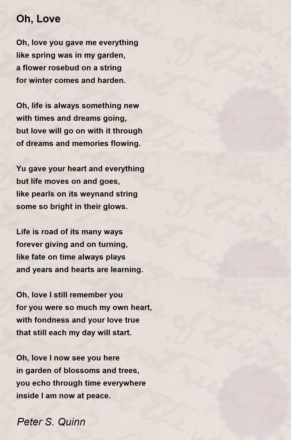 I Love You So Dearly - I Love You So Dearly Poem by Peter S. Quinn