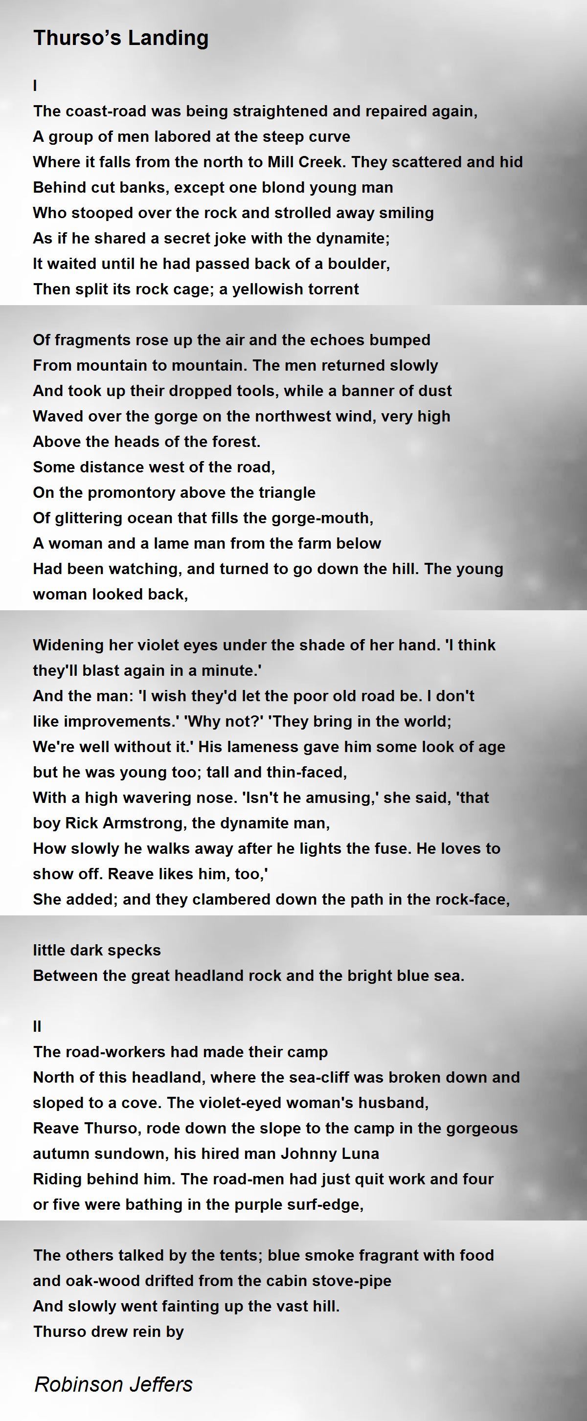 Thurso S Landing Poem By Robinson Jeffers