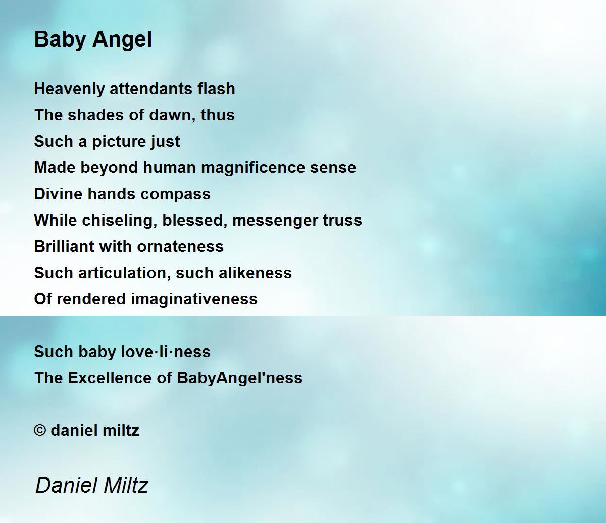 Baby Angel - Baby Angel Poem by Daniel Miltz