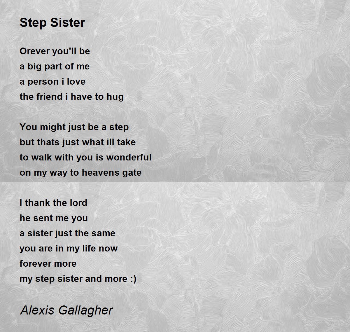 i love my big sister poems