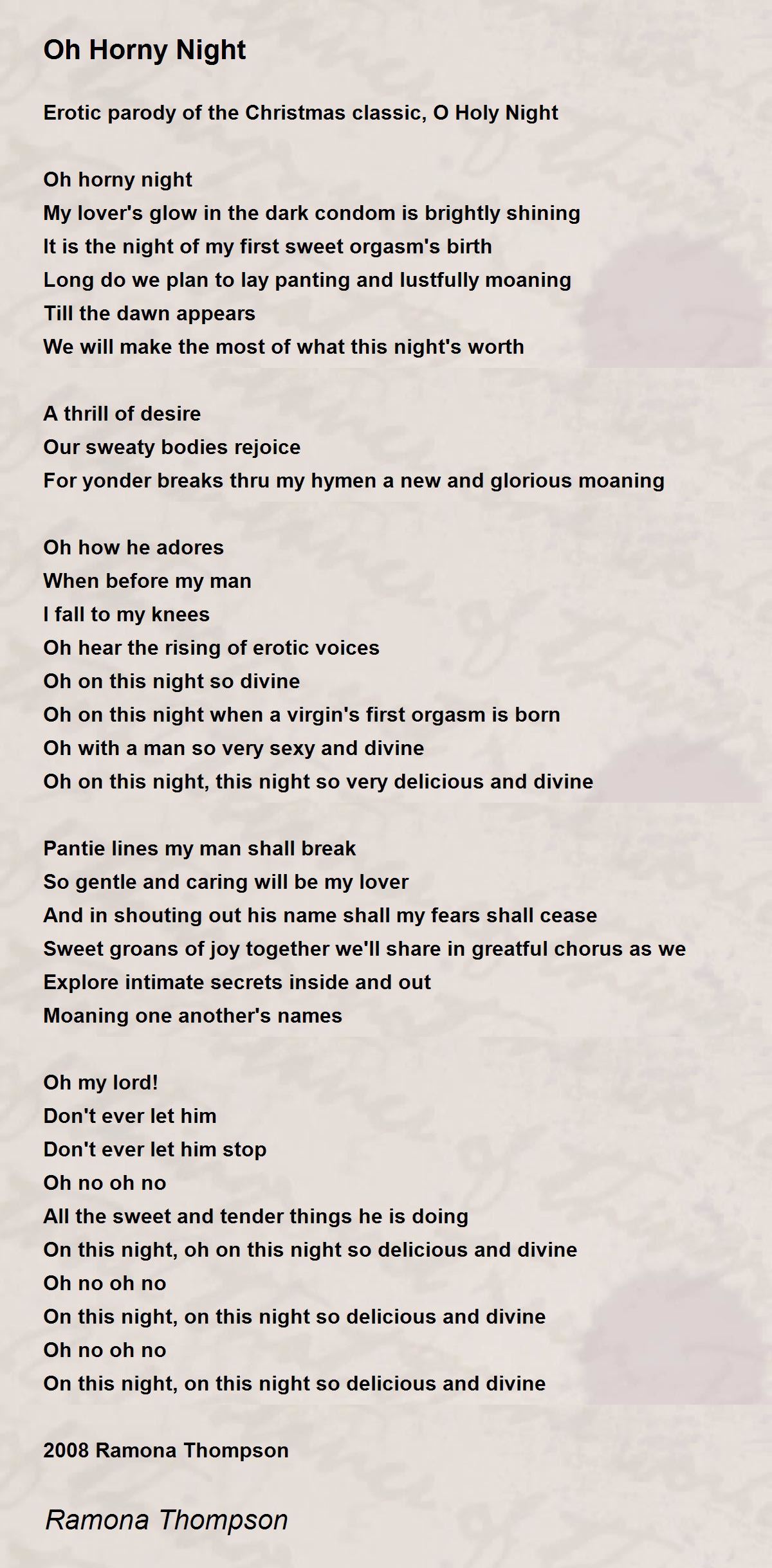 Oh Horny Night Poem by Ramona Thompson pic