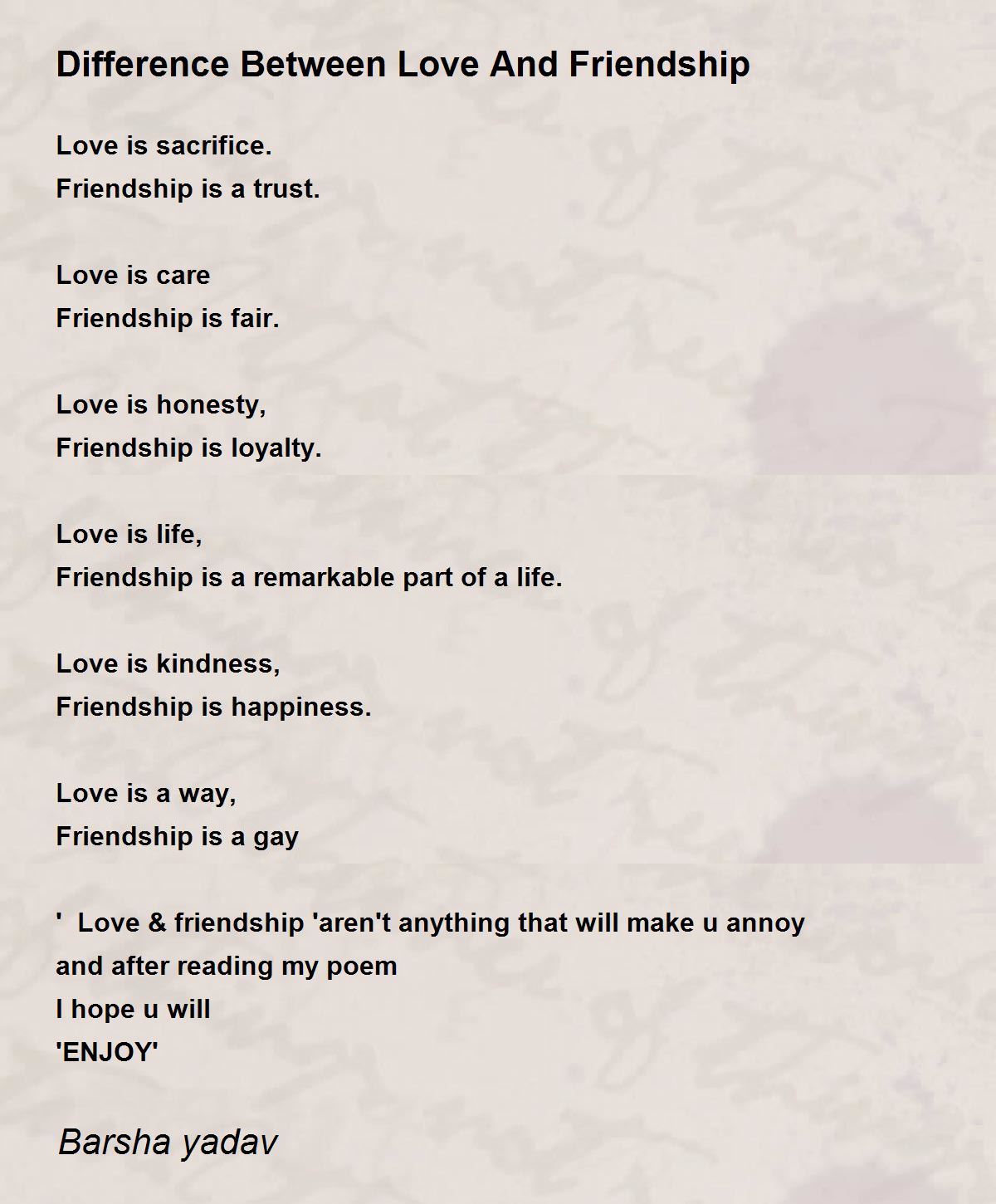 Difference Between Love And Friendship - Difference Between Love ...