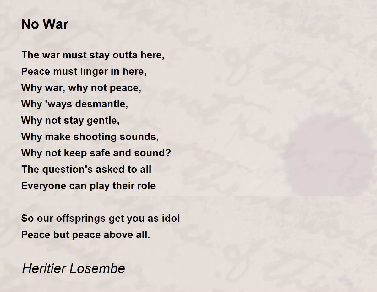 sad poems about war