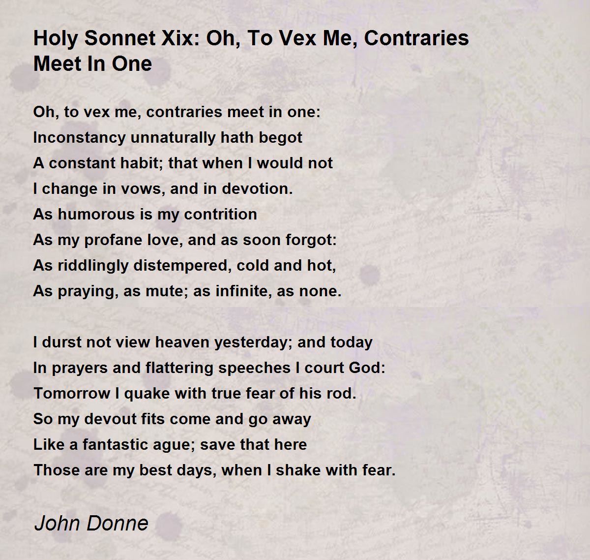 holy sonnet 9 john donne