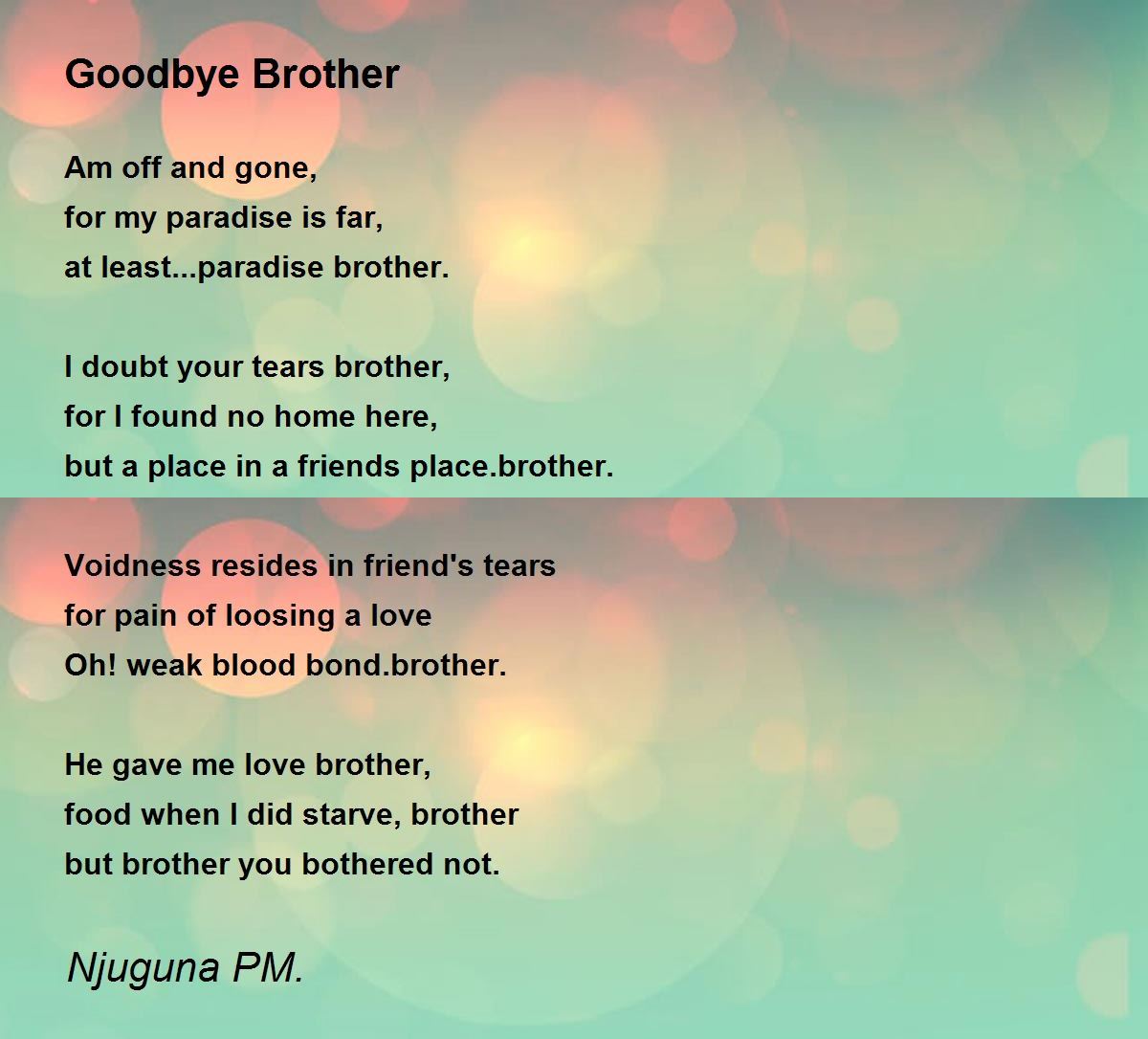 in loving memory poems for brother