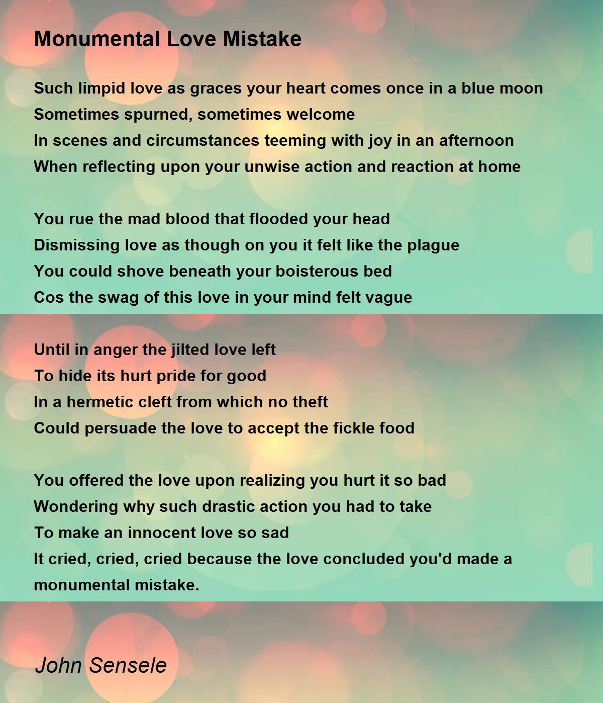Love Mistake - Love Mistake Poem by Lilly pad