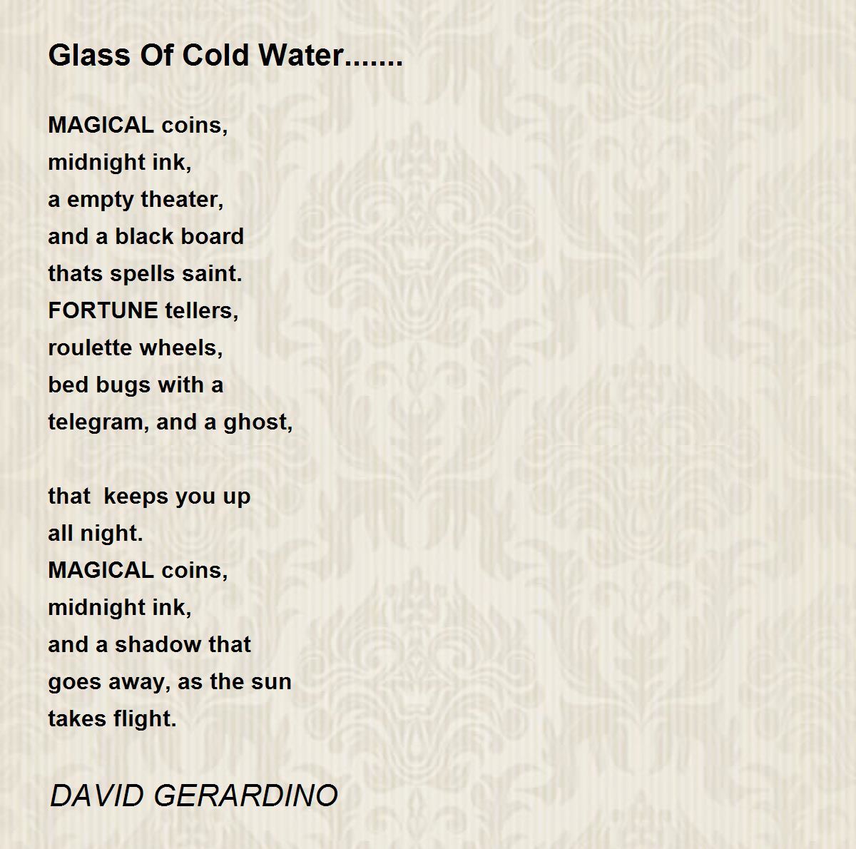 a glass of cold water declamation piece