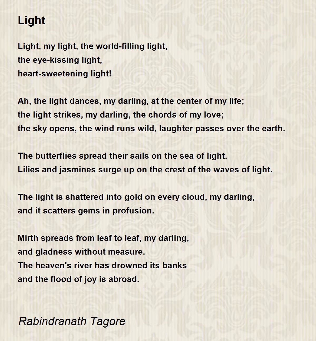 Light Poem By Rabindranath Tagore