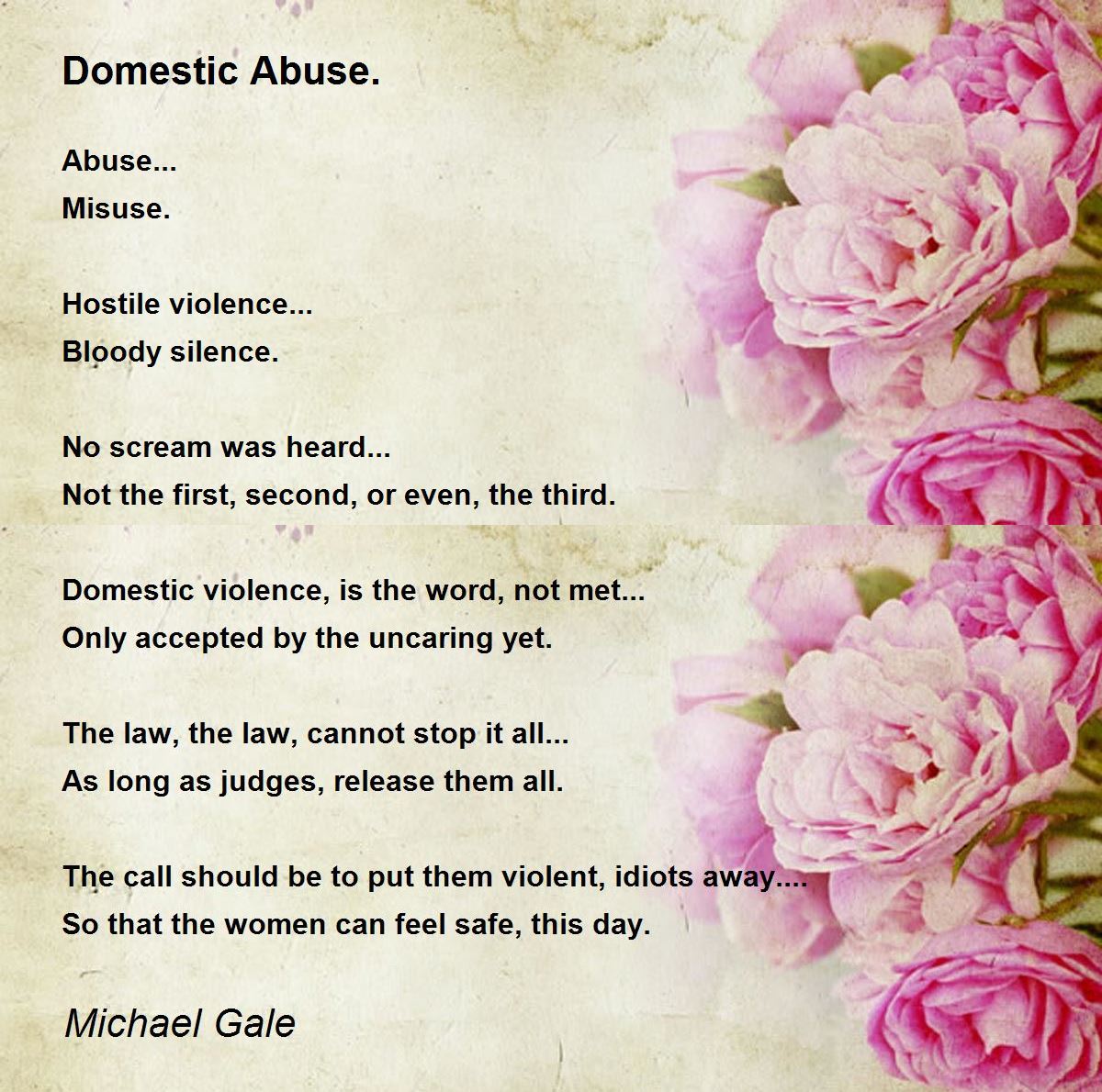 Domestic Abuse Poem By Michael Gale
