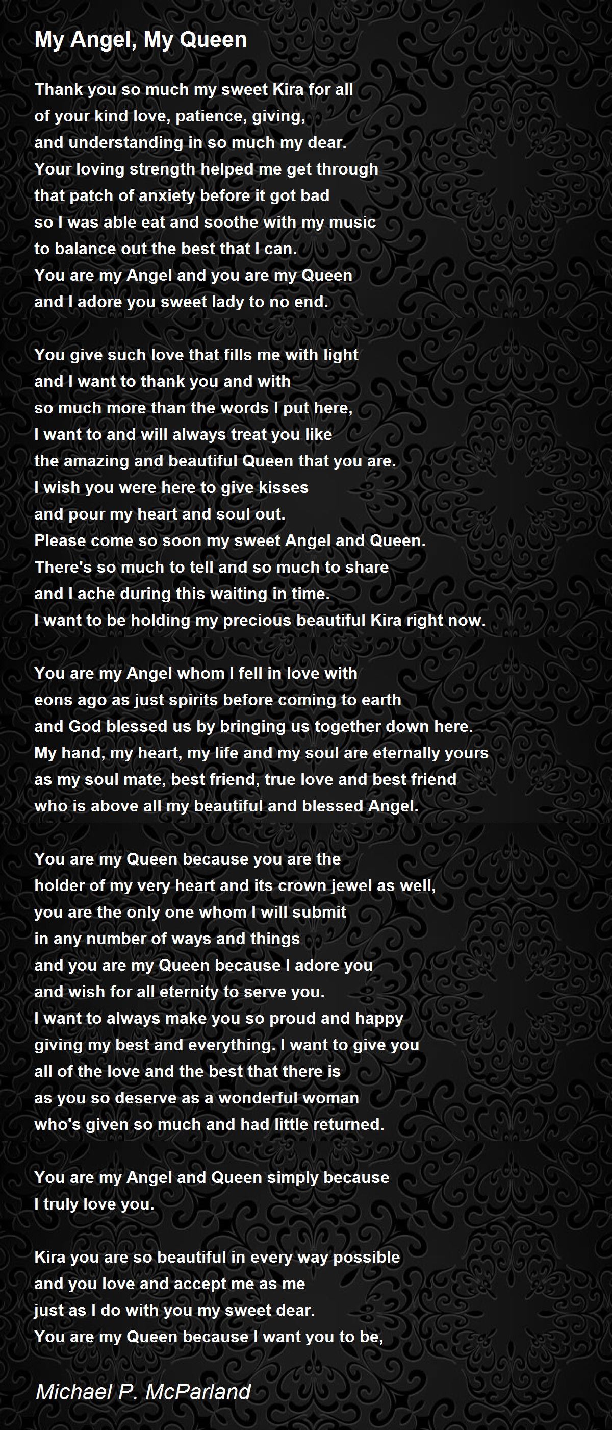 My Angel, My Queen - My Angel, My Queen Poem by Michael P. McParland